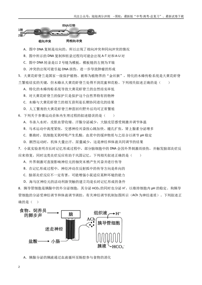《生物（广东卷01）（考试版）_06-生物-高考总复习_专项复习_2025年_2025年高考押题预测卷（多地区）生物》第2页预览