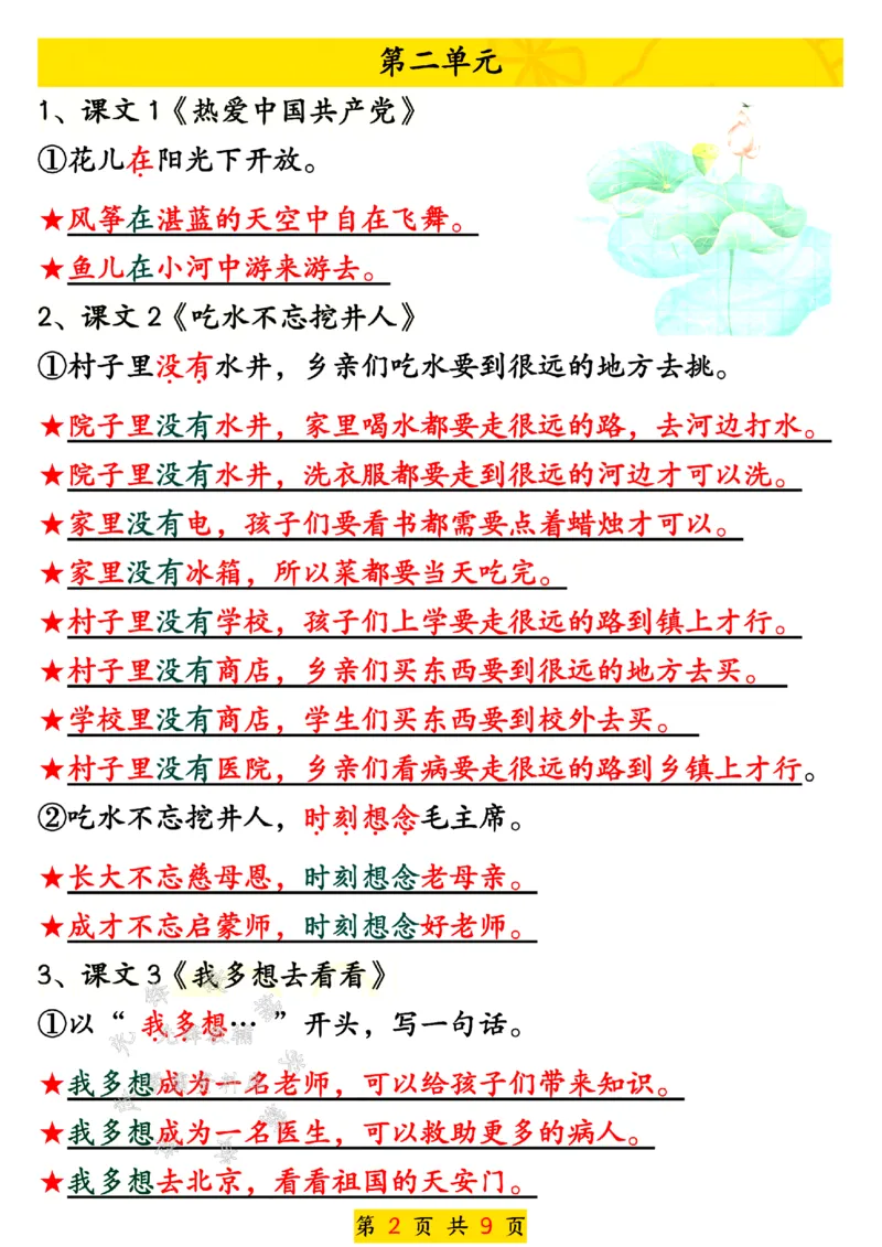 《25新一年级语文下册1-8单元句子仿写SY_1年级下册同步教辅_1下-语文_一下语文-句子仿写》第2页预览
