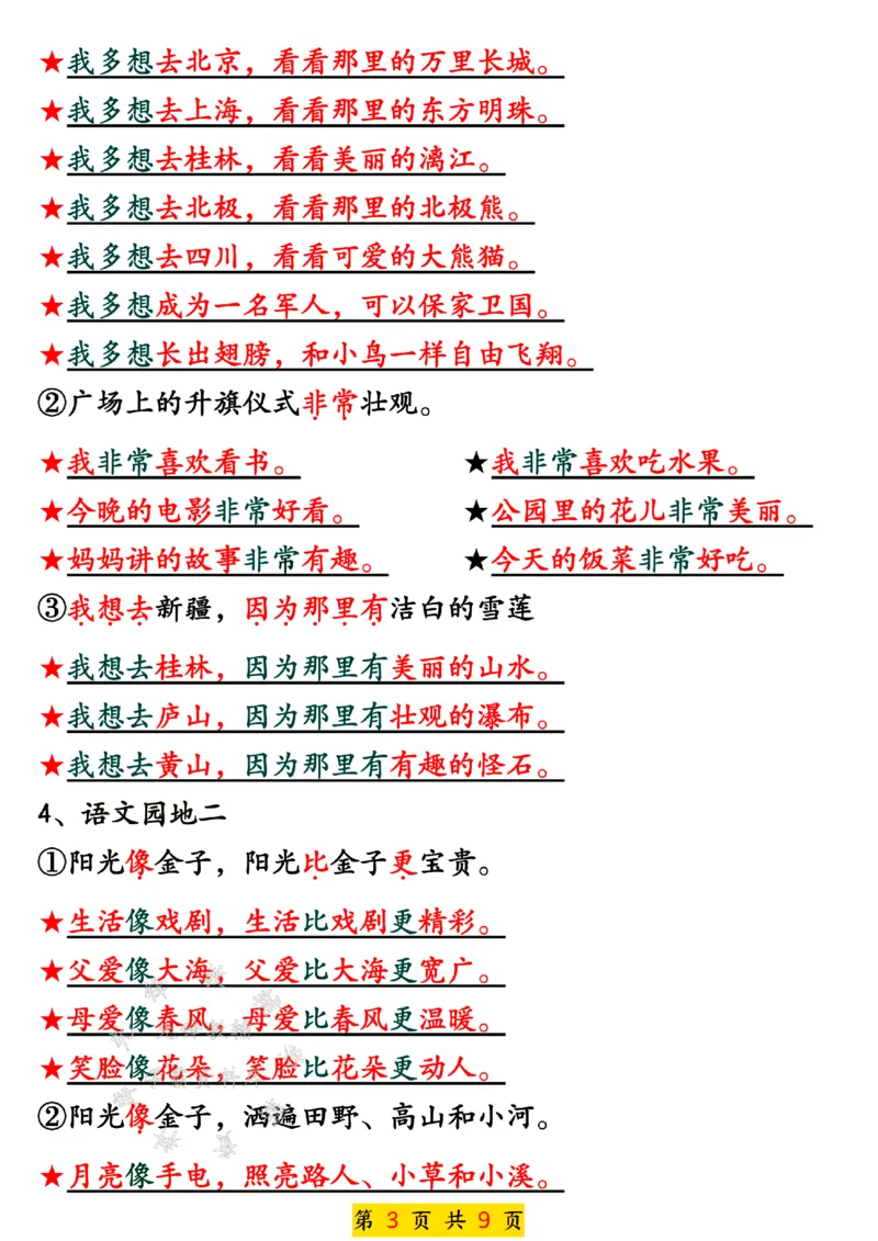 《25新一年级语文下册1-8单元句子仿写SY_1年级下册同步教辅_1下-语文_一下语文-句子仿写》第3页预览