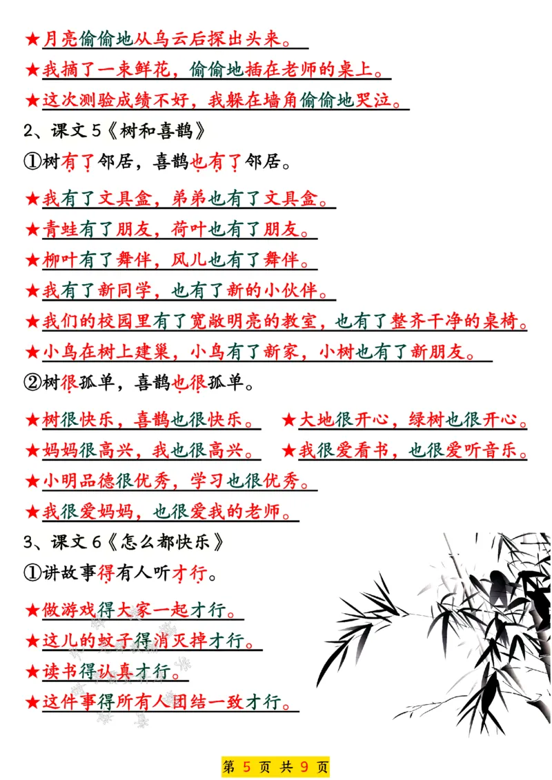 《25新一年级语文下册1-8单元句子仿写SY_1年级下册同步教辅_1下-语文_一下语文-句子仿写》第5页预览