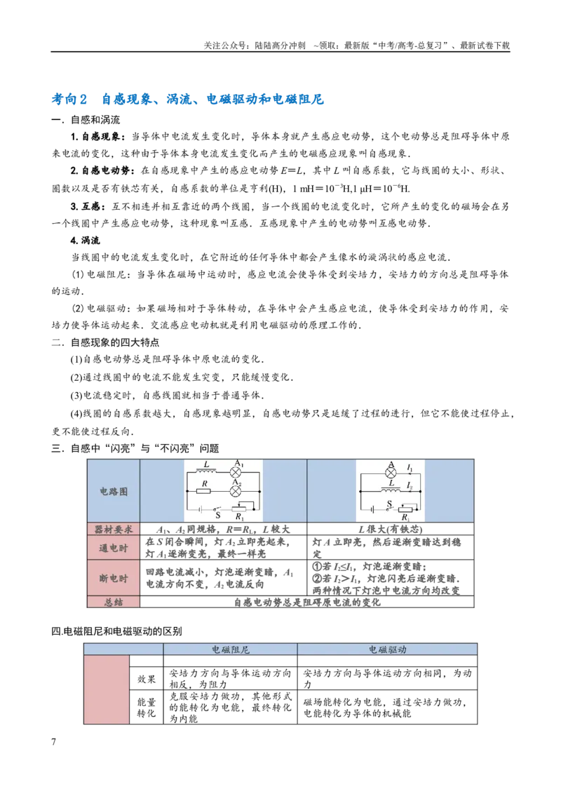 《专题08电磁感应的综合运用（讲义）（原卷版）_04-物理-高考总复习_二轮复习_2024年_2024年高考物理二轮复习高频考点追踪与预测（新高考专用）_讲义》第7页预览