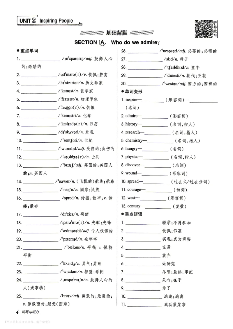 《人教九上英语点拨训练听写与听力_26秋小学初中各机构教辅大合集(一本、教材帮、阳光同学、王朝霞、实验班、小典中点、上分卷、白欧、课堂笔记等等)_26秋初中教辅资料》第6页预览