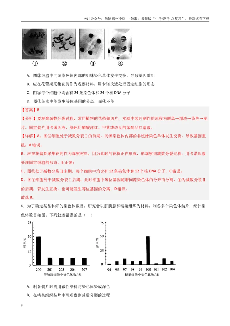 《猜押02细胞增殖、分化、衰老和死亡（教师版）_06-生物-高考总复习_专项复习_2025年_2025年高考生物抢分秘籍（新高考专用）_2025版》第9页预览