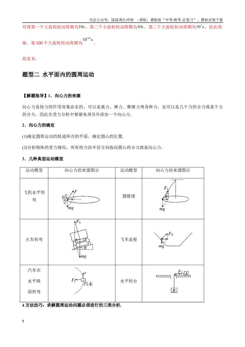 《专题09圆周运动常考模型（教师版）_04-物理-高考总复习_专项复习_2025年_2025年高考物理热点题型归类》第9页预览