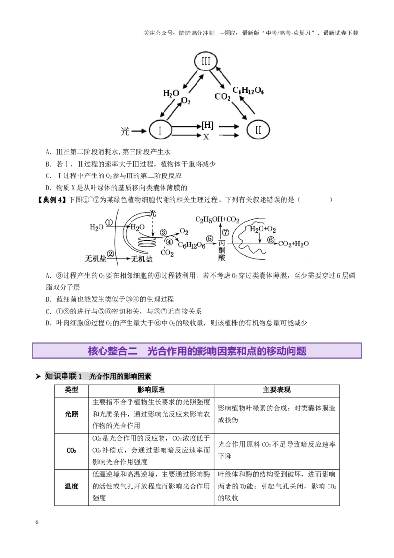 《第04讲细胞呼吸和光合作用（讲义）（学生版）_06-生物-高考总复习_二轮复习_2025年_2025年高考生物二轮复习课件+讲义+练习（新高考通用）》第6页预览