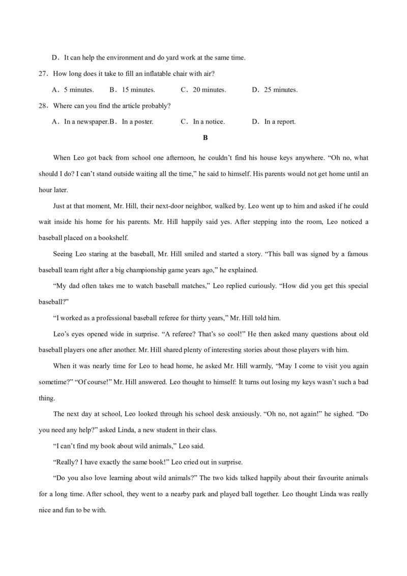 《人教2026《暑假预习讲义》九年级英语上册Unit3SmartLearning（暑假单元自测）（原卷版）_26秋初中教辅资料_26秋初中《暑假预习》_2026秋《暑假预习讲义》9上英语》第4页预览