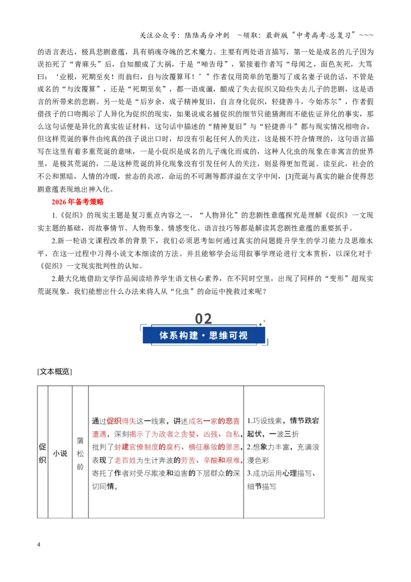 《第04讲《促织》（复习讲义）（全国通用）（学生版）_一轮复习_2026年-语文一轮复习_2026年高考语文一轮复习讲义+练习+课件（新教材新高考）-G55_2026版_专题六文言文阅读》第4页预览