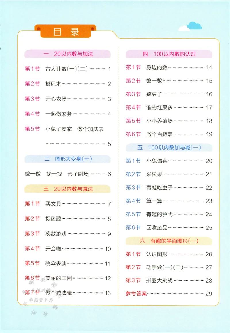 《BS版一年级下册数学提优训练SY_1年级下册同步教辅_1下-数学_一下数学-单元+期中+期末试卷_数学-北师大版资料》第1页预览
