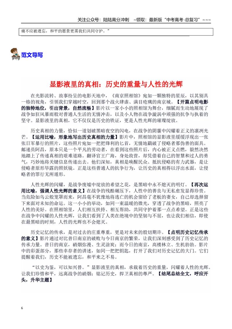 《热点话题29：铭记历史——《南京照相馆》显影液里的真相与抗争_专项复习_2026年-语文专项复习_2026年高考语文作文热点素材积累运用（时代人物+时评精选+作文赏析）-G96_资料》第6页预览