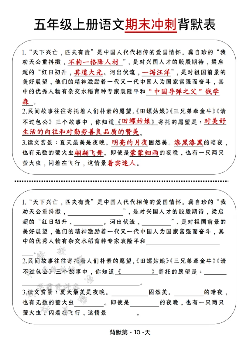 《24年五上语文期末冲刺背默表--不饱食以终日SY_5年级上册同步教辅_5上语文_五上语文单元+期中+期末卷_五上语文期末卷》第10页预览