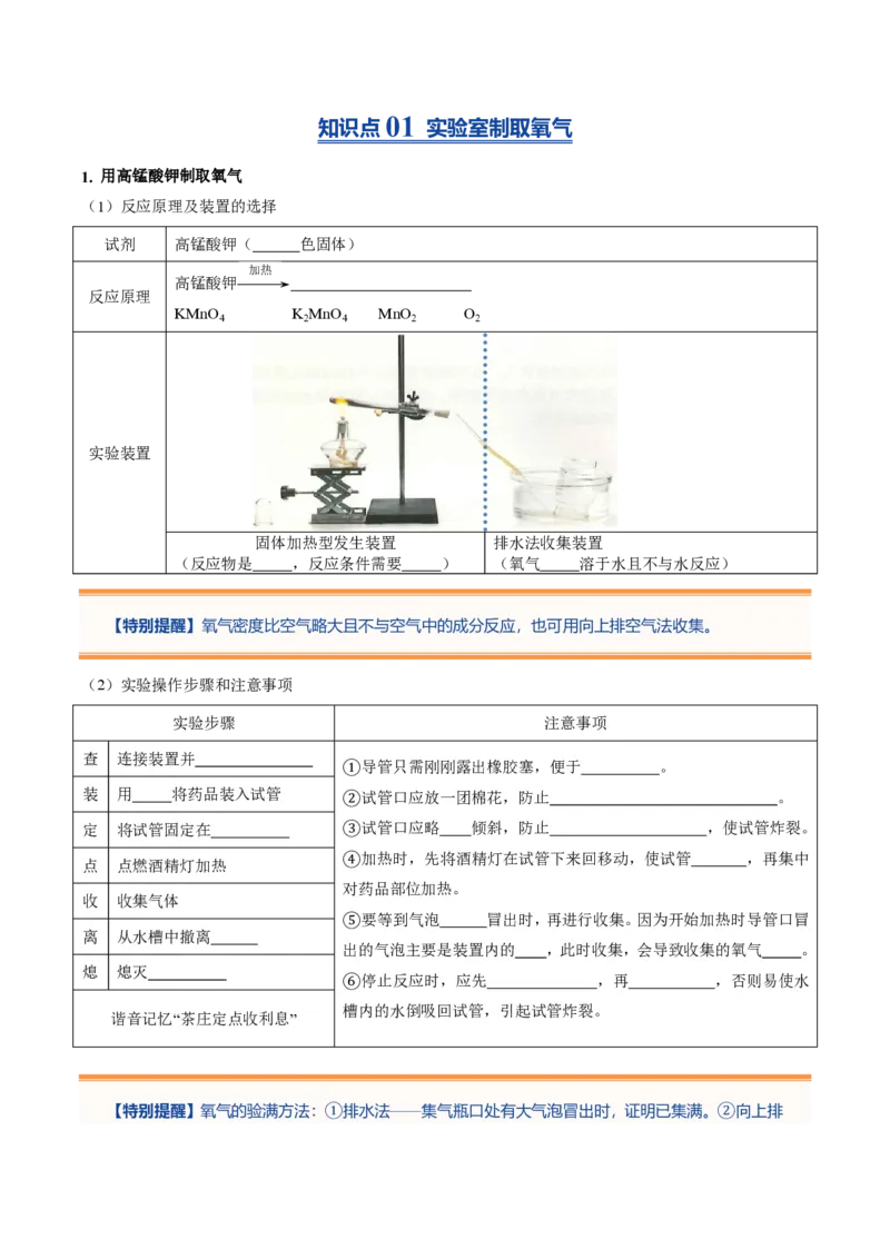 《人教2026版《暑假预习讲义》第08讲制取氧气（暑假预习讲义）（原卷版）_26秋初中教辅资料_26秋初中《暑假预习》_学科网上好课2026年9年级《暑假自学课》化学（人教版）》第2页预览