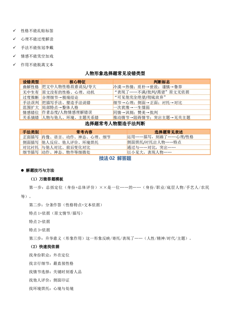 《清单03文学类文本阅读（人物形象分析）（知识·方法·能力清单）（全国通用）（学生版）(1)_二轮复习_2026年-语文二轮复习_2026年高考语文二轮复习知识清单（全国通用）-G448_2026版》第4页预览