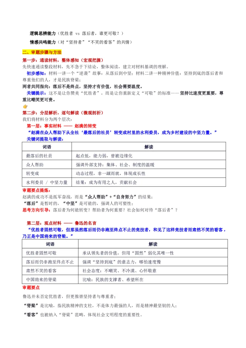 《湖北省高中名校联盟第一次模拟考“落后者的成长与脊梁精神”审题立意及范文_专项复习_2026年-语文专项复习_582026年高考语文各地名校模考卷作文导写》第2页预览