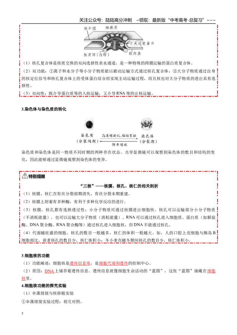 《第05讲细胞膜和细胞核（知识清单）（全国通用）（教师版）_06-生物-高考总复习_一轮复习_2026年-生物高考一轮复习_2026年高考生物一轮复习知识清单（全国通用）-G56_2026版》第7页预览