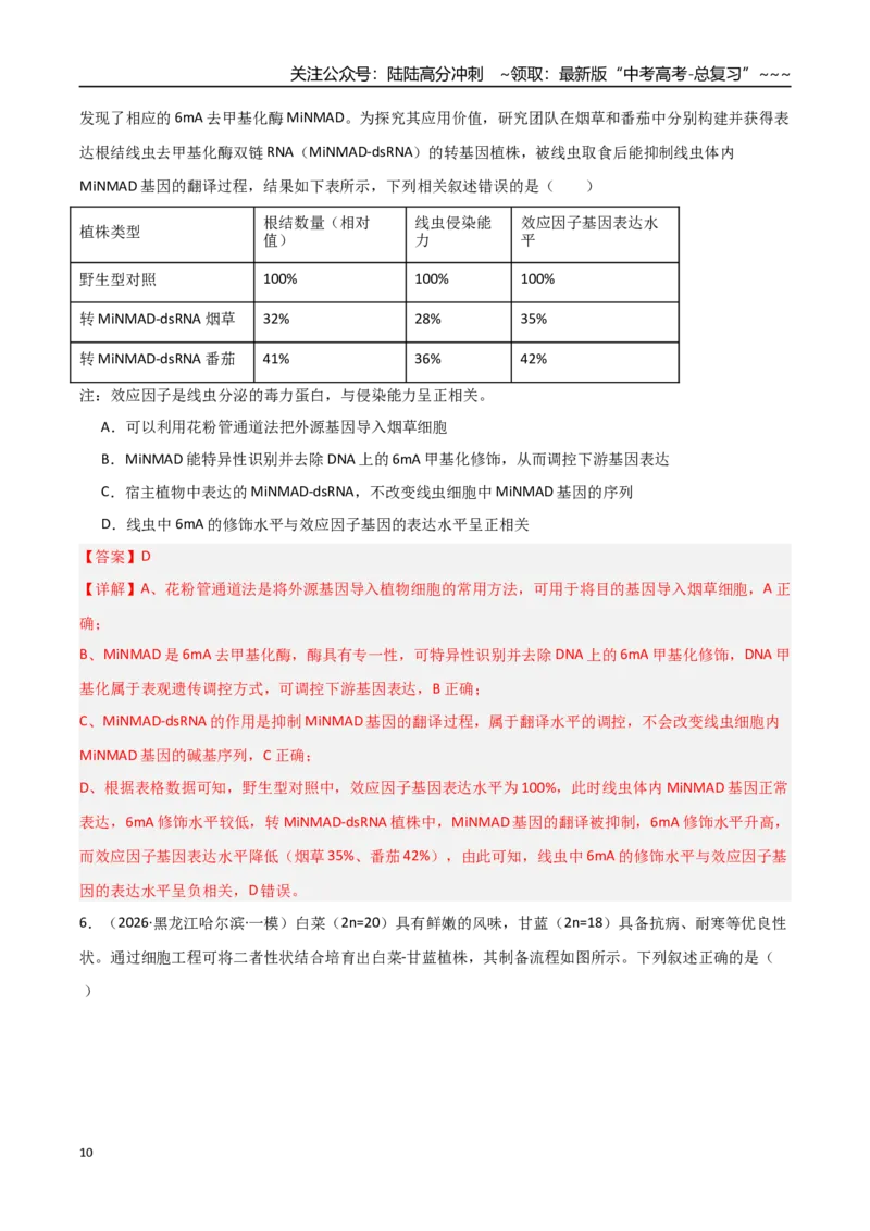 《猜押07生物技术与工程（教师版）_06-生物-高考总复习_专项复习_2026年-生物高考专项复习_2026年高考生物终极冲刺讲练测（黑吉辽蒙专用）-G466_2026版》第10页预览