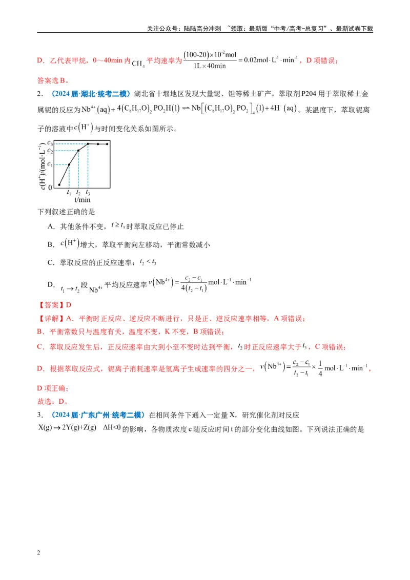 《专题06化学反应速率与化学平衡（解析版）_05-化学-高考总复习_专项复习_2025年_2024年高考二模试题分类汇编化学全国通用》第2页预览