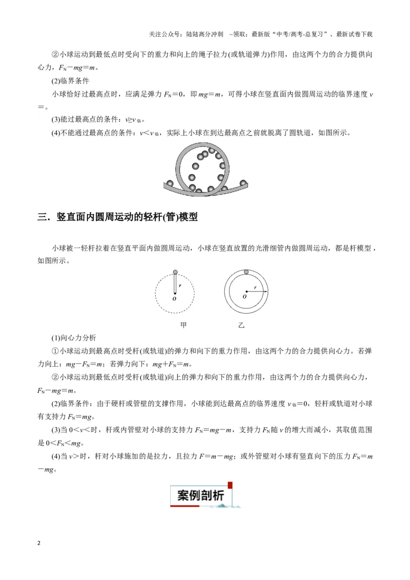 《专题06竖直面内圆周运动模型（学生版）_04-物理-高考总复习_专项复习_2025年_2025年高中高考物理模型与方法_资料_3高中（全册）_必修第二册》第2页预览
