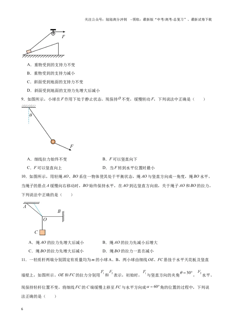 《专题06动态平衡模型（学生版）_04-物理-高考总复习_专项复习_2025年_2025年高中高考物理模型与方法_资料_3高中（全册）_必修第一册》第6页预览