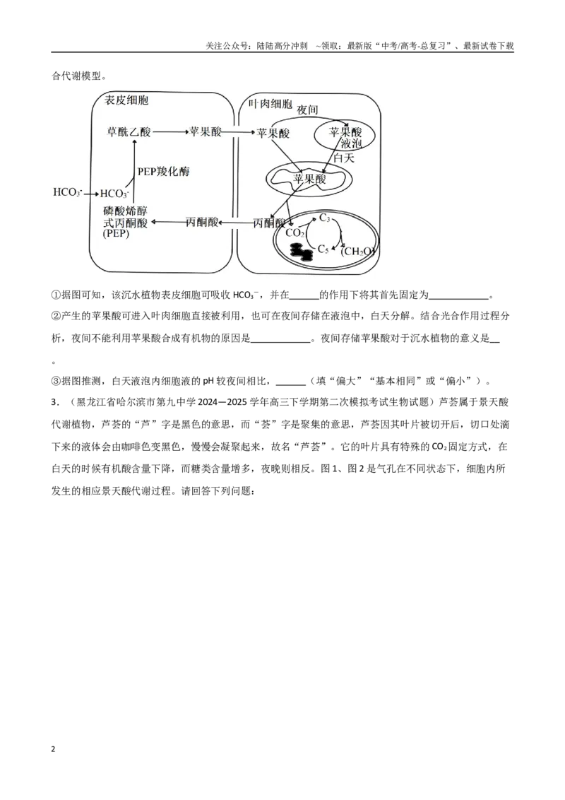 《猜押09非选择题必刷（学生版）_06-生物-高考总复习_专项复习_2025年_2025年高考生物抢押秘籍（黑吉辽蒙专用）》第2页预览