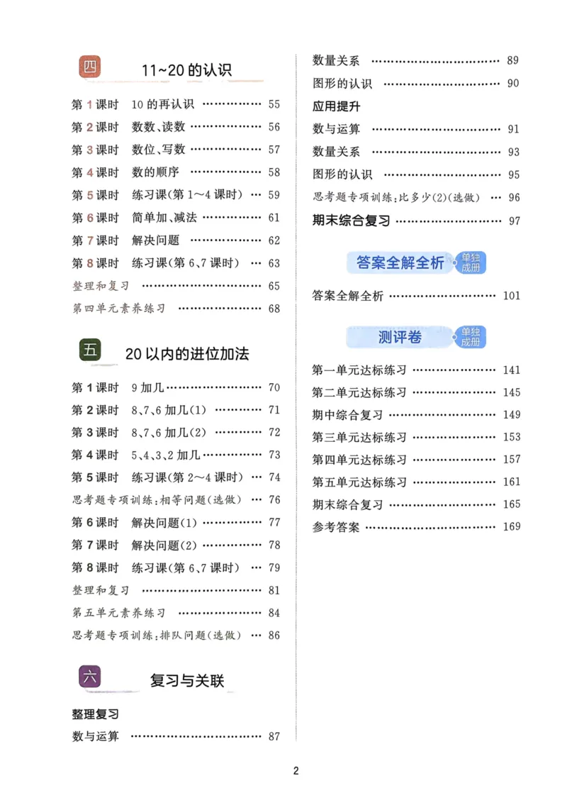 《24秋人教版数学一年级上册天天练(1)_1年级上册同步教辅_1上-数学_一上数学-各版本一课一练》第2页预览