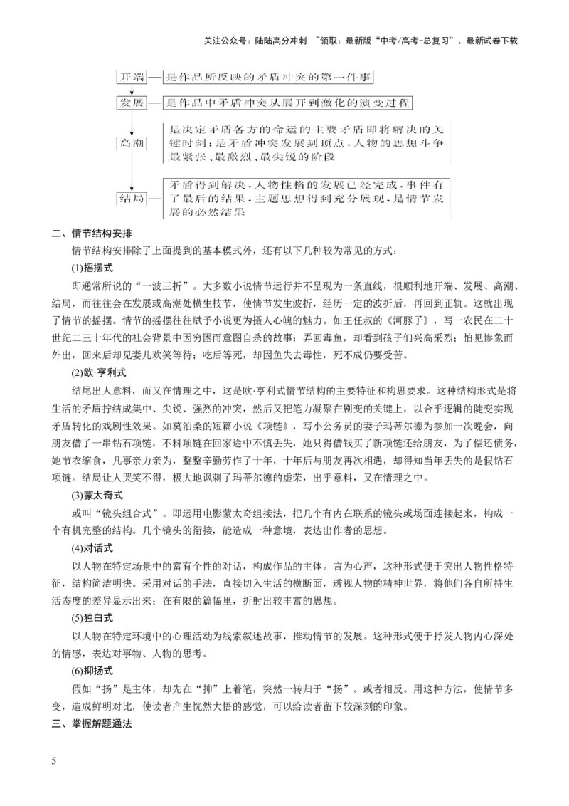 《第04讲小说情节类题目（讲义）（原卷版）_一轮复习_2024年_2024年高考语文一轮复习讲练测（课件+讲义+练习）（新高考）_第一部分现代文阅读_专题二文学类文本阅读·小说》第5页预览