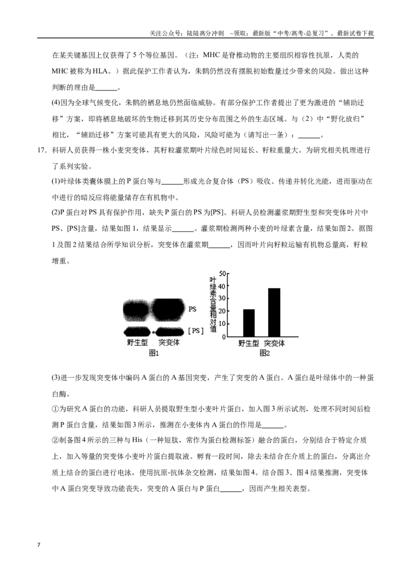 《生物（北京卷）（考试版）_06-生物-高考总复习_一轮复习_2025年_2025年高考生物第一次模拟卷24套》第7页预览