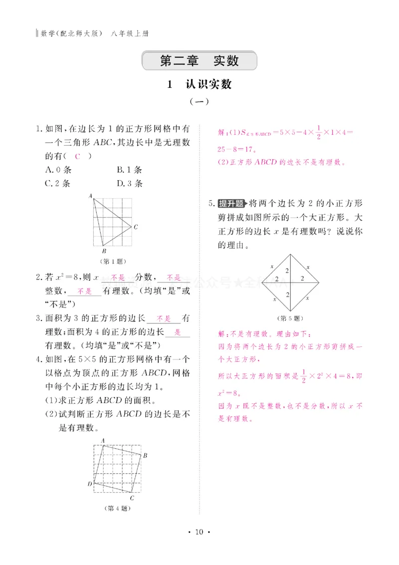 《2027《初中同步智慧作业本》数学8上(BSD)教用_2027版初中《同步智慧作业本》8年级上册（语数外）（人教）》第10页预览