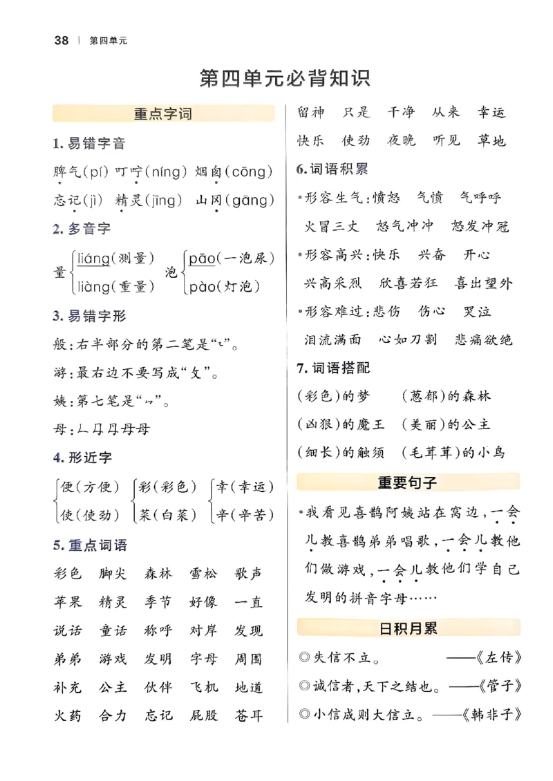 《B20101《单元必背知识清单》2下语文(微信564455174)_2年级下册同步教辅_2下-语文_二下语文-重点必备资料》第4页预览