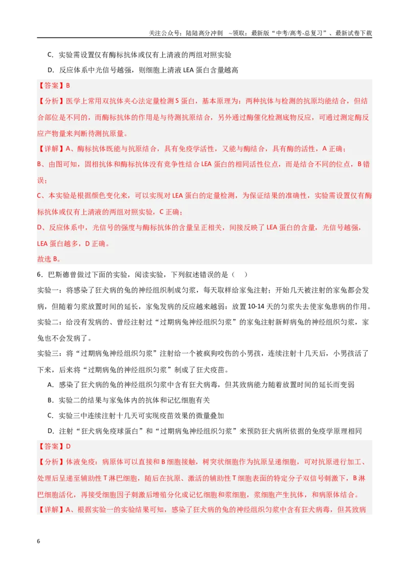 《热点03病毒学与免疫学（后疫情时代）（教师版）_06-生物-高考总复习_专项复习_2025年_2025年高考生物重难点讲义专练（新高考通用）》第6页预览