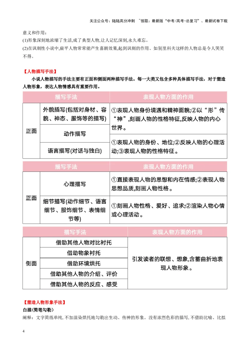 《第01讲赏析形象（讲义）教师版_一轮复习_2025年_2025年高考语文一轮复习讲义+练习+课件（新教材新高考）_小说阅读》第4页预览