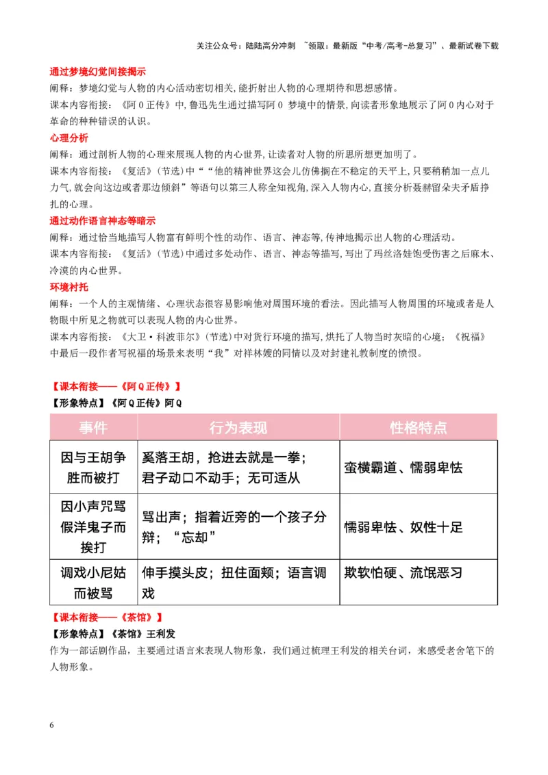 《第01讲赏析形象（讲义）教师版_一轮复习_2025年_2025年高考语文一轮复习讲义+练习+课件（新教材新高考）_小说阅读》第6页预览