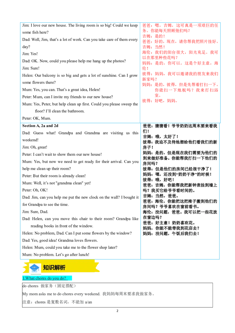 《人教2026版《暑假预习讲义》专题03Unit2HomeSweetHomeSectionA（原卷版）_26秋初中教辅资料_26秋初中《暑假预习》_（英语）2026版初中《暑假衔接讲义》新8年级上册（人教）01套》第2页预览