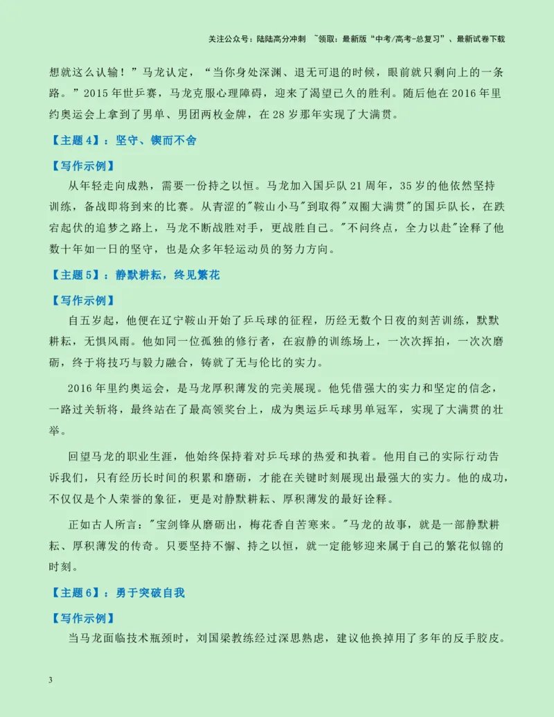 《热点素材12：巴黎奥运会中国体育代表团旗手马龙新闻事件+适用主题+写作示例+素材积累+作文真题+精选时评_专项复习_2025年_2025年高考语文作文高分素材运用与优秀范文（全国通用）》第3页预览