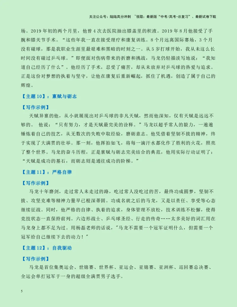 《热点素材12：巴黎奥运会中国体育代表团旗手马龙新闻事件+适用主题+写作示例+素材积累+作文真题+精选时评_专项复习_2025年_2025年高考语文作文高分素材运用与优秀范文（全国通用）》第5页预览