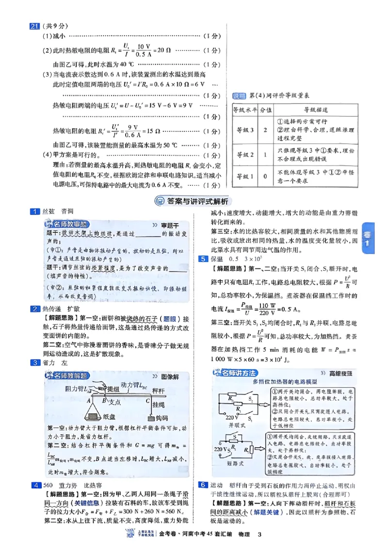 《2027《天星•中考45套卷红皮》物理(河南)参考答案_2027版中考《金考卷中考45套汇编》（物理）（河南版）》第6页预览