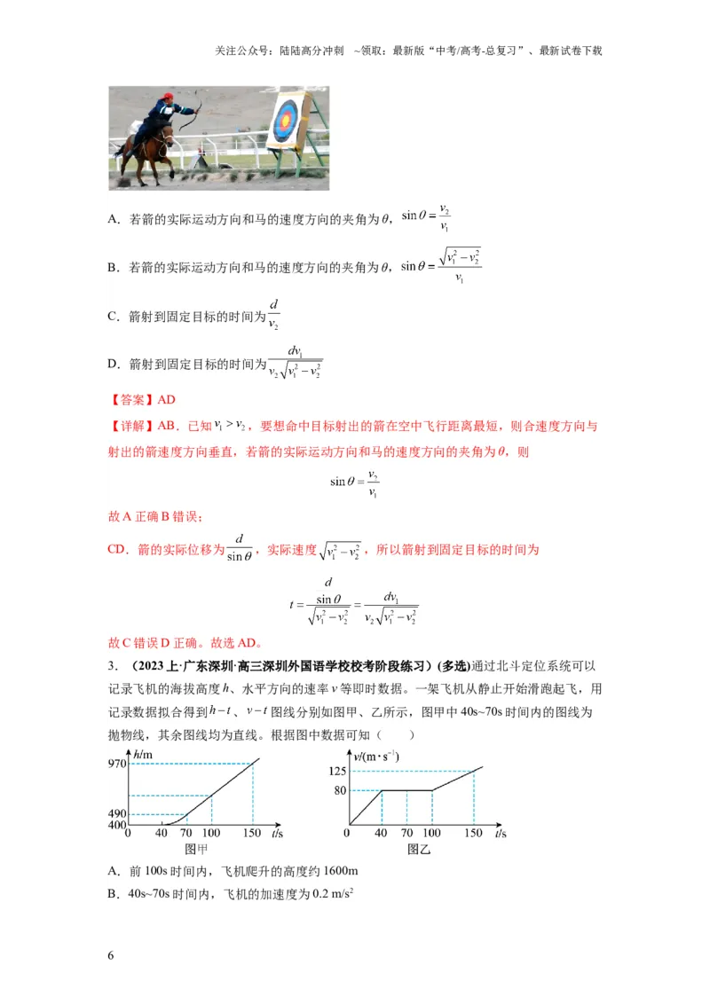 《专题04曲线运动常考模型（解析版）_04-物理-高考总复习_二轮复习_2024年_2024高考物理二轮复习热点题型归纳与变式演练解题_资料》第6页预览