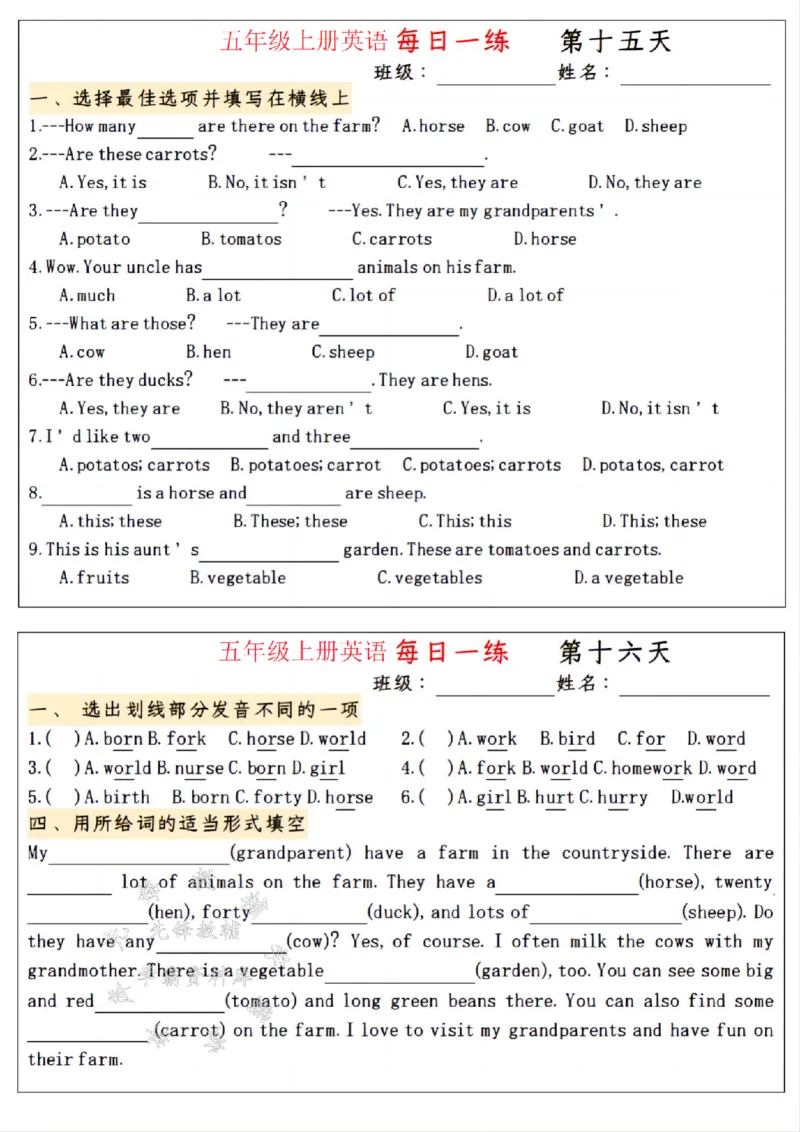 《24年五上人教版英语每日一练小纸条--一楼SY_5年级上册同步教辅_5上英语_五上英语人教版PEP资料》第8页预览
