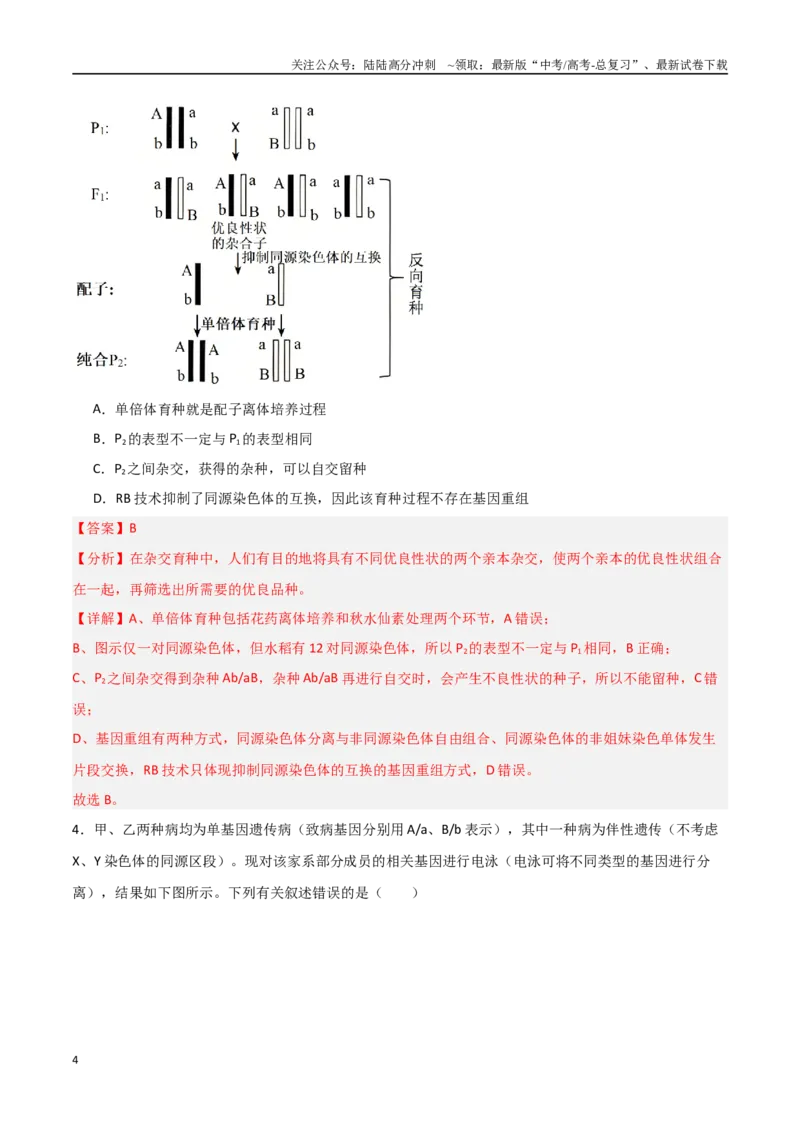 《猜押04遗传的基本定律（教师版）_06-生物-高考总复习_专项复习_2025年_2025年高考生物抢分秘籍（新高考专用）_2025版》第4页预览