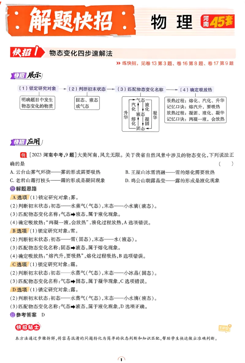 《2027《天星•中考45套卷红皮》物理(河南)解题快招_2027版中考《金考卷中考45套汇编》（物理）（河南版）》第1页预览