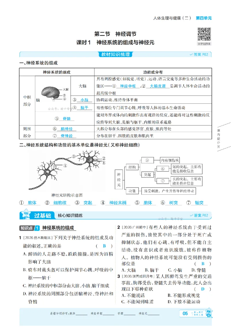 《26秋初中一遍过八上生物人教主书教用_扫描版_26秋小学初中各机构教辅大合集（一本、教材帮、阳光同学、王朝霞、实验班、小典中点、上分卷、白欧、课堂笔记等等）_26秋初中教辅资料》第5页预览