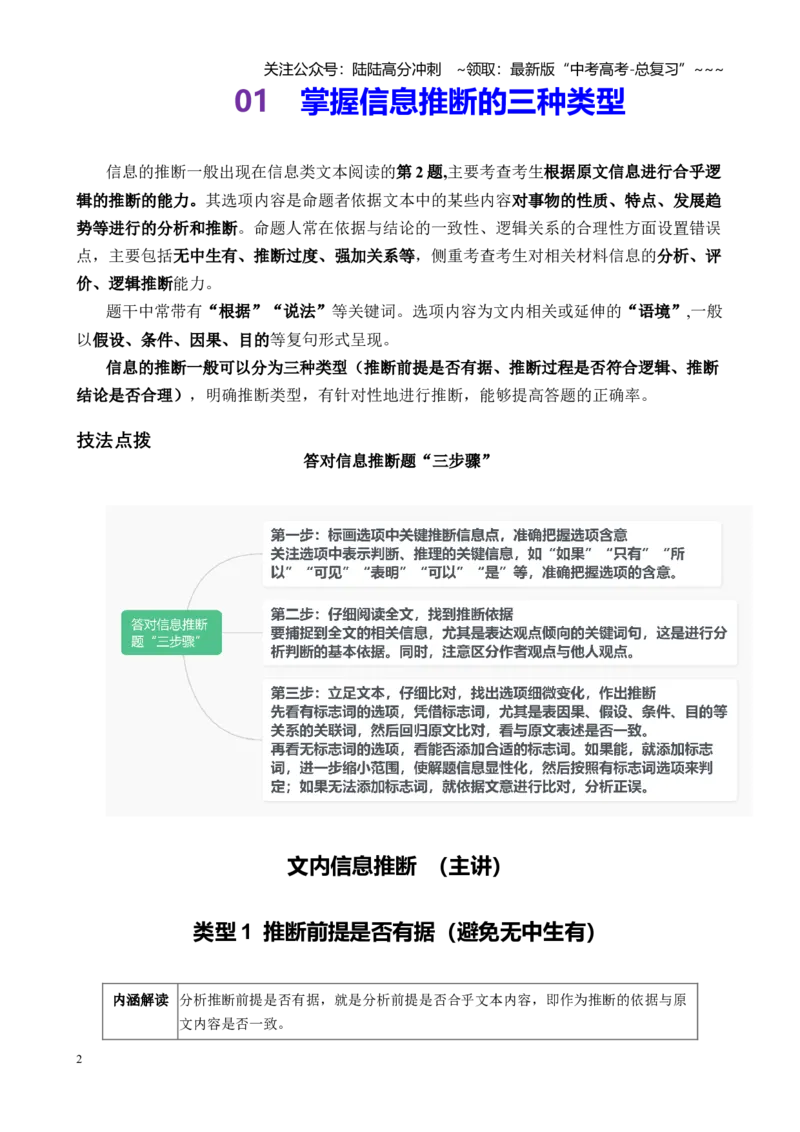 《第02讲信息的推断（分析、评价和推断）（讲义教师版）_一轮复习_2026年-语文一轮复习_2026年高考语文一轮复习精讲课堂（全国通用）-G385_资料》第2页预览