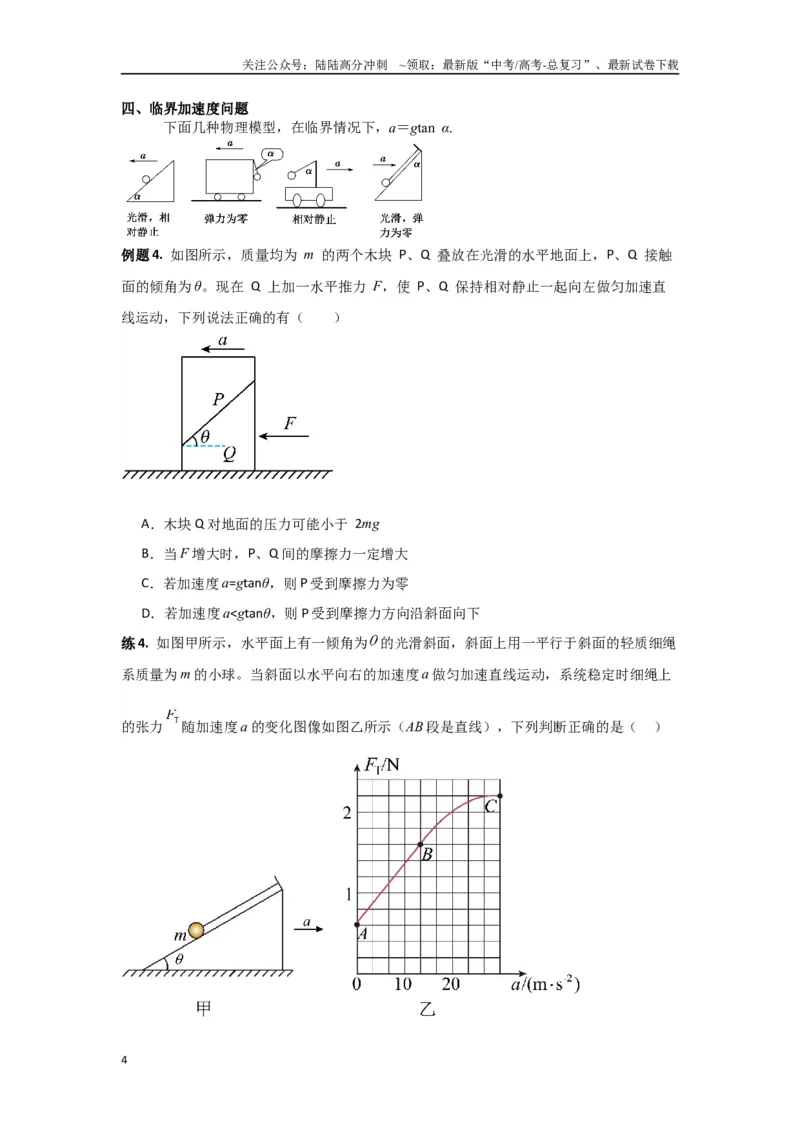 《专题02牛顿运动定律（原卷版）_04-物理-高考总复习_专项复习_2024年_2024年高三物理二级结论点对点专题练习题必刷题_资料》第4页预览