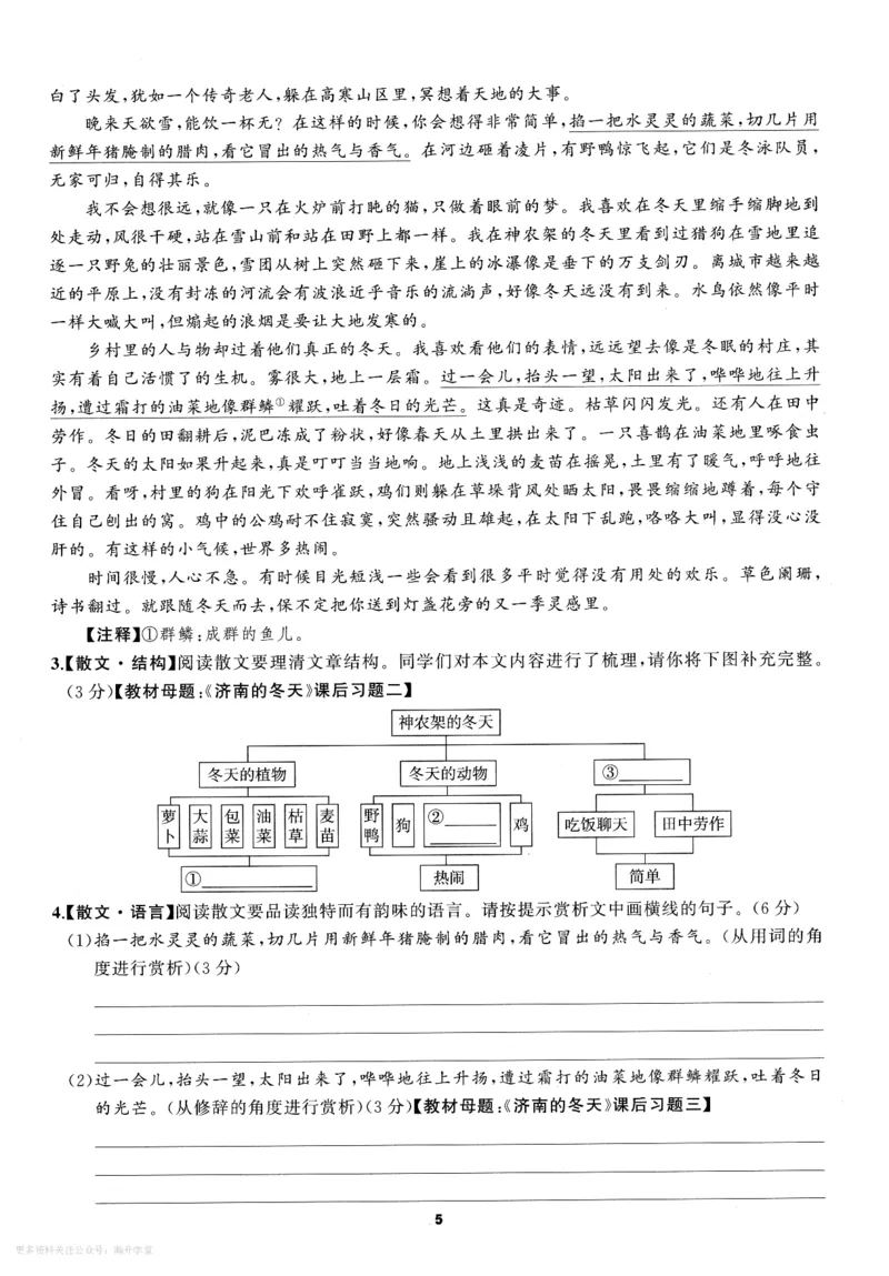 《2027《语文花开•同步练习》课时训练_2027版初中《语文花开五合一同步全套》7年级上册（语文）》第10页预览