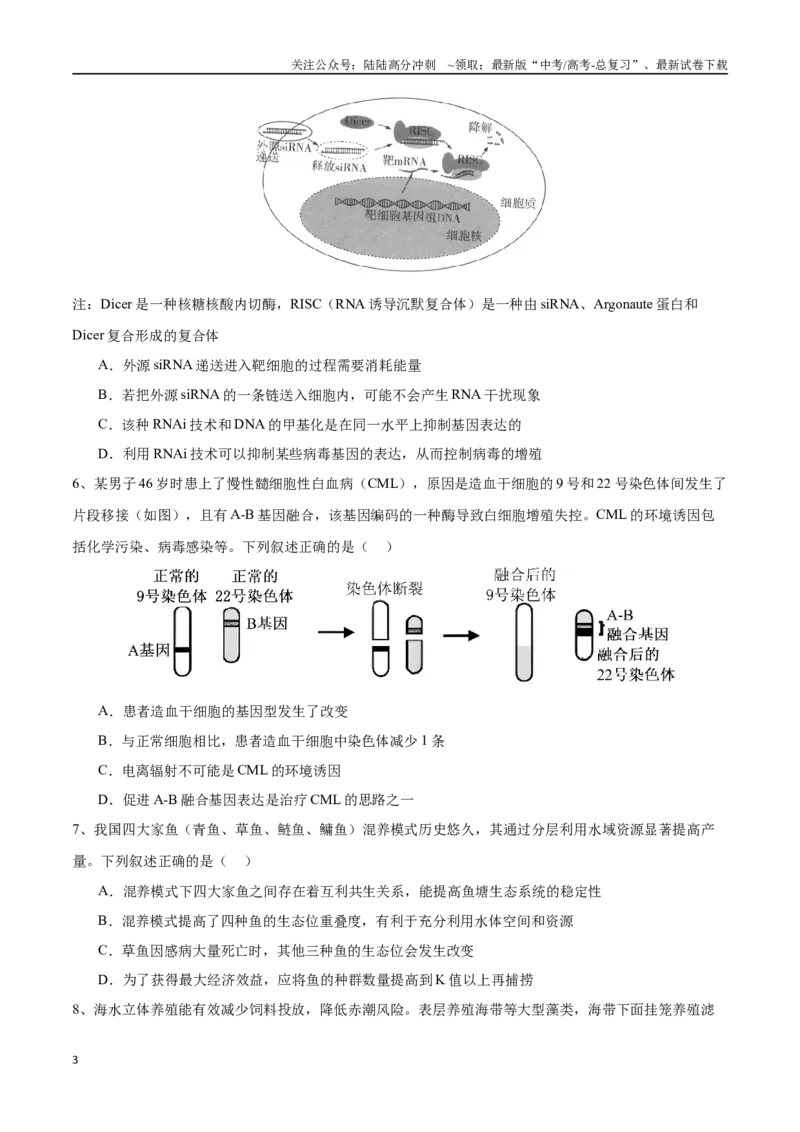 《生物（天津卷02）（考试版）_06-生物-高考总复习_专项复习_2025年_2025年高考押题预测卷（多地区）生物》第3页预览