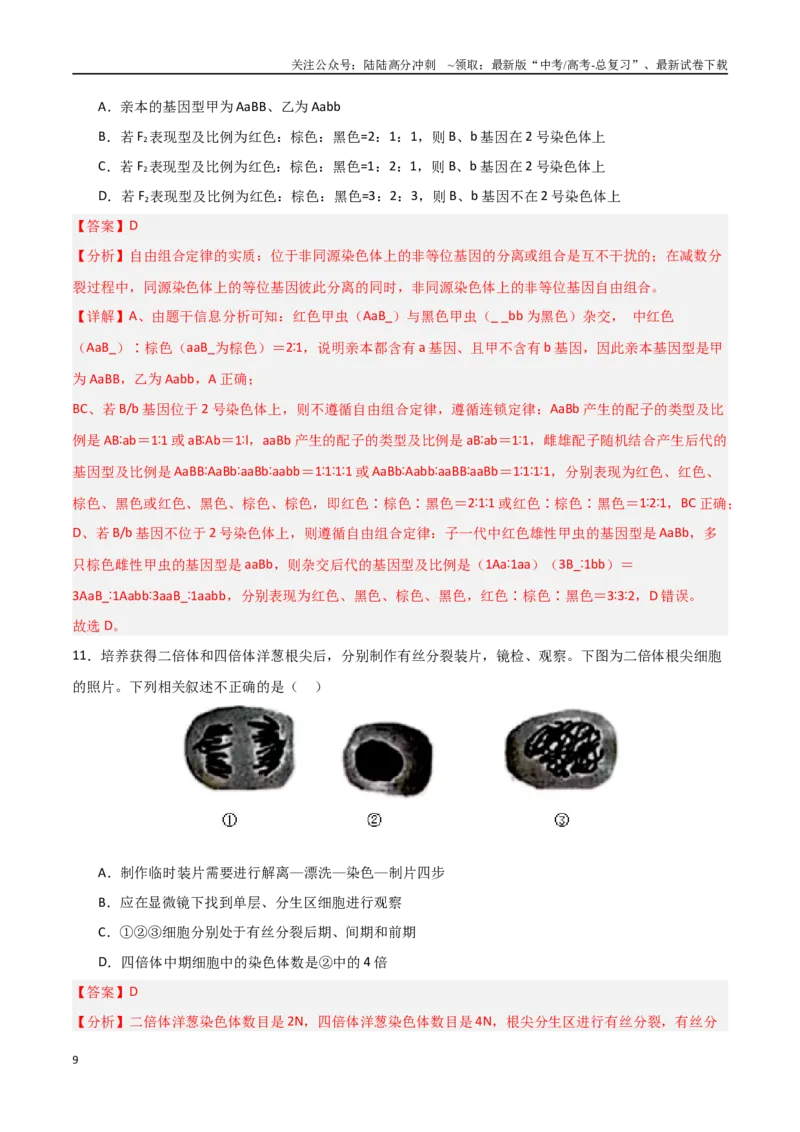 《生物（北京卷）（全解全析）_06-生物-高考总复习_专项复习_2025年_2025年高考第一二三次模拟卷（多地区）生物_2025年高考生物第二次模拟卷26套_生物（北京卷）》第9页预览