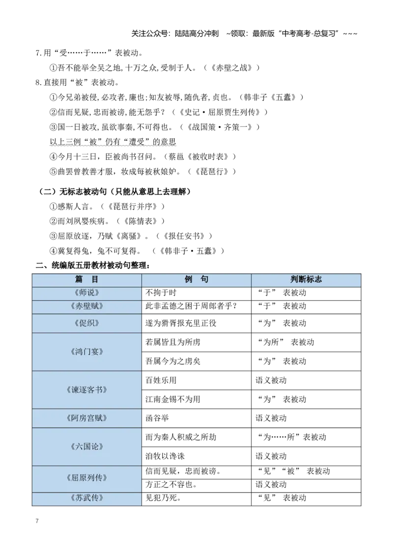 《第03讲文言句式（知识清单）（全国通用）教师版_一轮复习_2026年-语文一轮复习_2026年高考语文一轮复习知识清单（全国通用）-G56_2026版》第7页预览