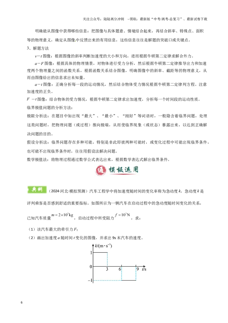 《模板03牛顿运动定律（六大题型）（原卷版）_04-物理-高考总复习_专项复习_2025年_2025年高考物理答题技巧与答题模板（全国通用）》第6页预览