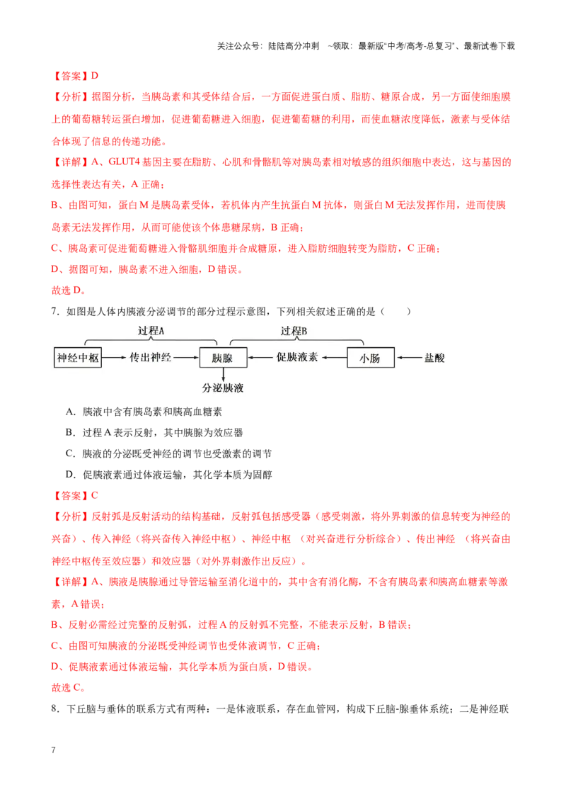 《热点01《科学》杂志将GLP-1药物评选为2023年度十大科学突破之首-（解析版）_06-生物-高考总复习_专项复习_2024年_2024年高考生物热点情境解读与知识链接8份_资料_1-资料》第7页预览