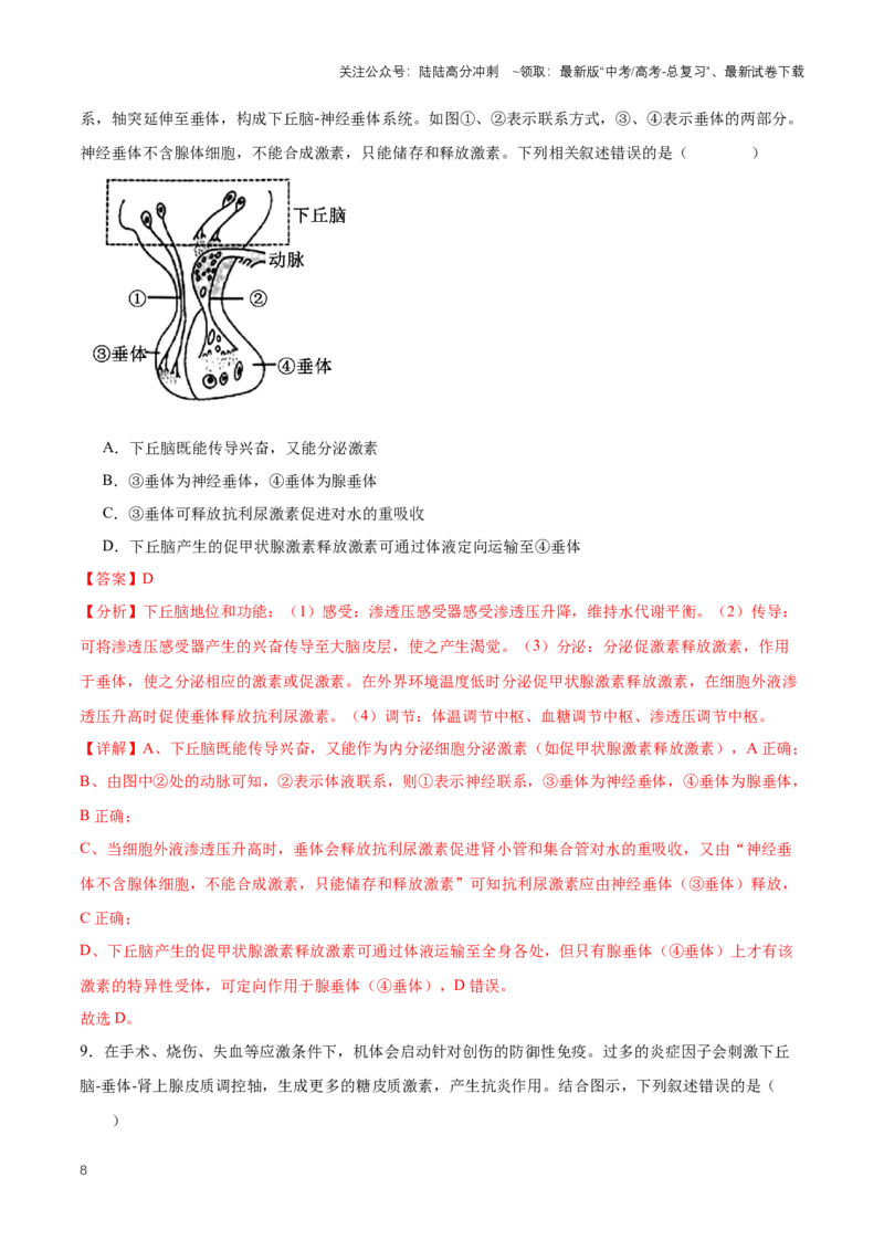 《热点01《科学》杂志将GLP-1药物评选为2023年度十大科学突破之首-（解析版）_06-生物-高考总复习_专项复习_2024年_2024年高考生物热点情境解读与知识链接8份_资料_1-资料》第8页预览