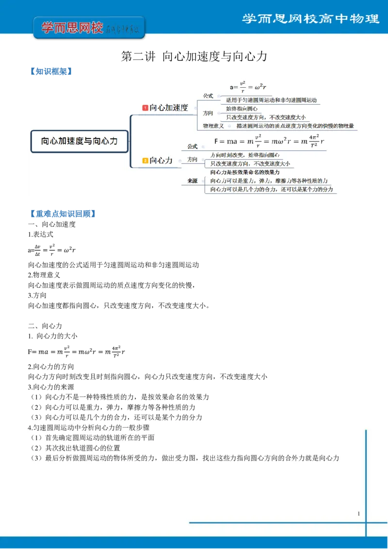 《全国高一物理总结寒假第2讲-d1b131cfa4ea_学而思高一全套_2020年寒假高一_2020寒假—目标985班高一物理直播(必修2+电场）章进完结_课后总结》第1页预览